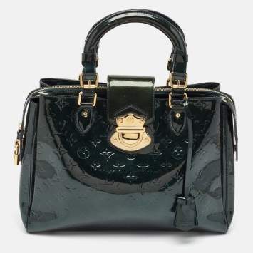 Pre Owned Louis Vuitton Bleu Nuit Monogram Vernis Melrose Avenue Bag