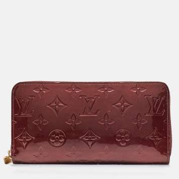 Pre Owned Louis Vuitton Amarante Monogram Vernis Zippy Wallet