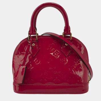 Pre Owned Louis Vuittion Red Monogram Vernis Alma Bag