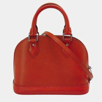 Pre Owned Louis Vuittion Red Epi Leather Alma Bag