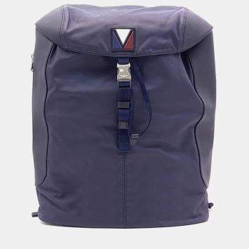 Pre Owned Louis Vuitton Navy Blue V Line Pulse Backpack