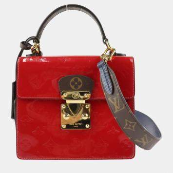 Pre Owned Louis Vuitton Red Monogram Canvas and Epi Leather Satchel Bag