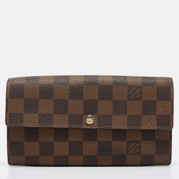 Pre Owned Louis Vuitton Damier Ebene Canvas Sarah Wallet