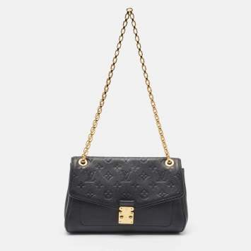 Pre Owned Louis Vuitton Black Monogram Empreinte Leather Saint Germain PM Bag