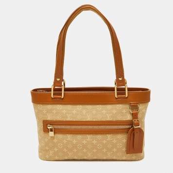 Pre Owned Louis Vuitton Beige Monogram Mini Lin Lucille PM TST Bag