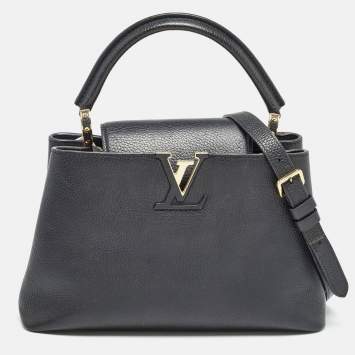 Pre Owned Louis Vuitton Black Taurillon Leather Capucines PM Bag