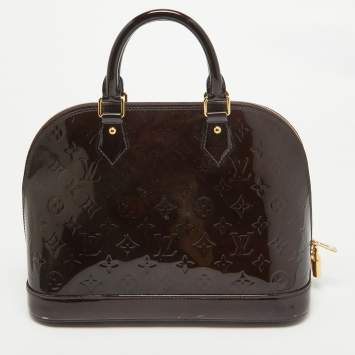Pre Owned Louis Vuitton Amarante Monogram Vernis Alma PM Bag