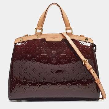 Pre Owned Louis Vuitton Amarante Monogram Vernis Brea GM Bag