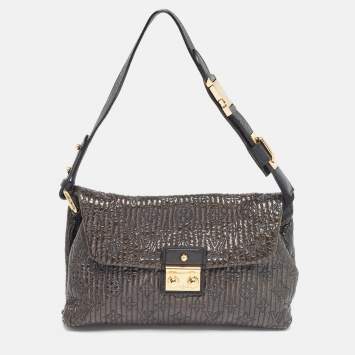 Pre Owned Louis Vuitton Dark Brown Monogram Patent Leather Limited Edition Motard Bag
