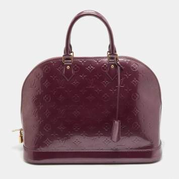 Pre Owned Louis Vuitton Violette Monogram Vernis Alma GM Bag