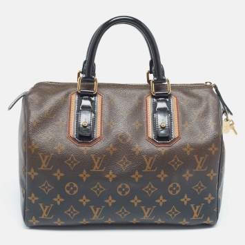 Pre Owned Louis Vuitton Noir Monogram Limited Edition Mirage Speedy 30 Bag