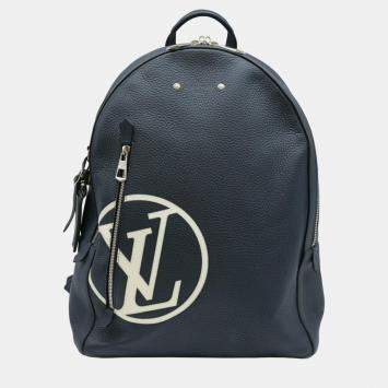 Pre Owned Louis Vuitton Dark Navy Blue Leather Armand Backpack