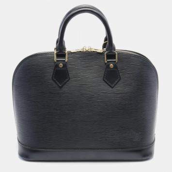 Pre Owned Louis Vuitton Black Leather PM Alma Satchel Bag