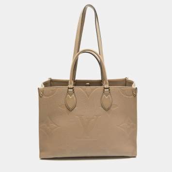 Pre Owned Louis Vuitton Beige Monogram Empriente Leather Giant Onthego MM Bag
