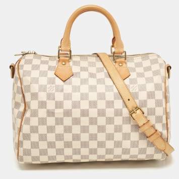 Pre Owned Louis Vuitton Damier Azure Canvas Speedy Bandouliere 30 Bag