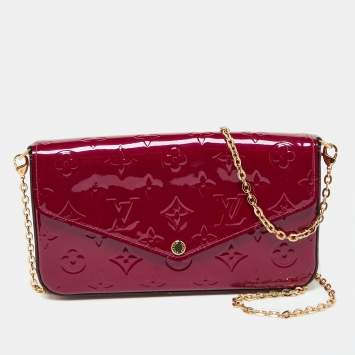 Pre Owned Louis Vuitton Indian Rose Monogram Vernis Pochette Felicie Bag