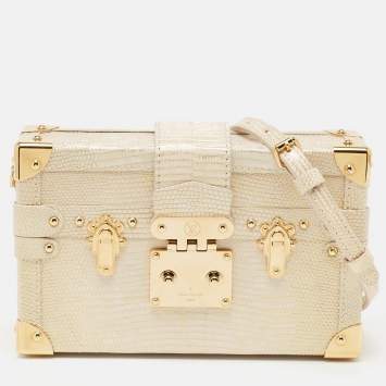 Louis Vuitton Gold Lizard Petite Malle Bag