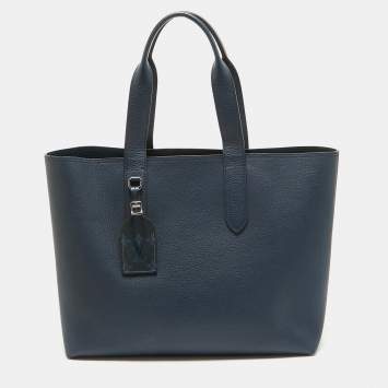 Pre Owned Louis Vuitton Marine Taurillon Leather Cabas Voyage Bag