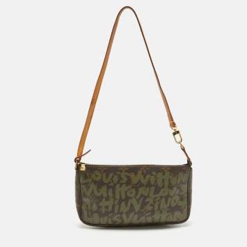 Pre Owned Louis Vuitton Khaki Stephen Sprouse Graffiti Monogram Canvas Pochette Accessoires