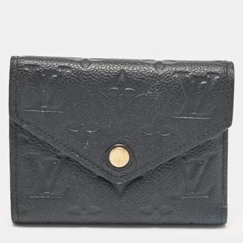 Pre Owned Louis Vuitton Black Monogram Empreinte Leather Victorine Wallet
