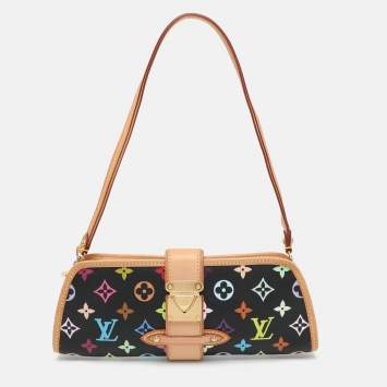 Pre Owned Louis Vuitton Black Monogram Multicolore Canvas and Leather Shirley Pochette Bag