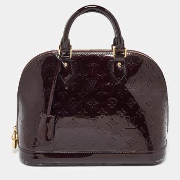 Pre Owned Louis Vuitton Amarante Monogram Vernis Alma PM Bag