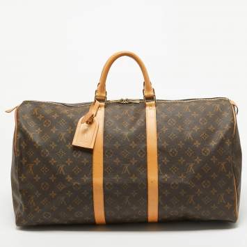 Pre Owned Louis Vuitton Monogram Canvas Keepall 55 Bag