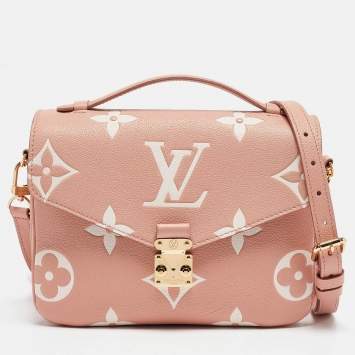 مملوكة مسبقًا Louis Vuitton Arizona Beige Giant Monogram Empreinte Leather Pochette Metis Bag