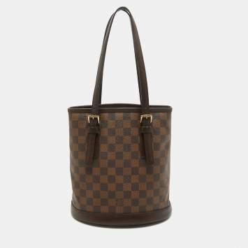 Pre Owned Louis Vuitton Damier Ebene Canvas Marais Bucket Bag