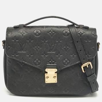 Pre Owned Louis Vuitton Black Monogram Empreinte Pochette Metis Shoulder Bag
