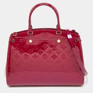 Pre Owned Louis Vuitton Griotte Monogram Vernis Brea MM NM Bag