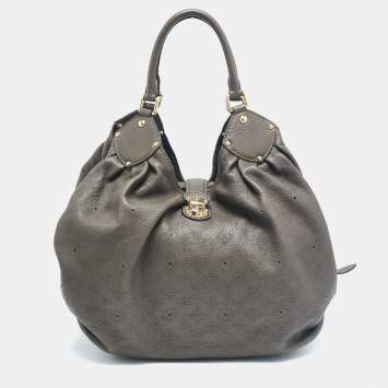 Pre Owned Louis Vuitton Grey Monogram Mahina Leather Surya XL Bag