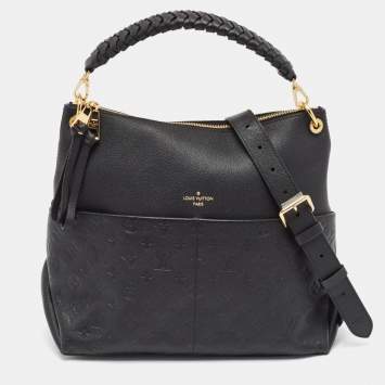 Pre Owned Louis Vuitton Black Monogram Empreinte Leather Maida Bag