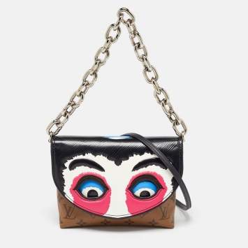 Pre Owned Louis Vuitton Monogram Reverse Canvas Epi Kabuki Masks Pochette Bag