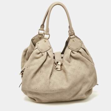 Pre Owned Louis Vuitton Beige Monogram Mahina Leather Surya L Bag