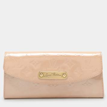 Pre Owned Louis Vuitton Beige Monogram Vernis Leather Sunset Boulevard Clutch