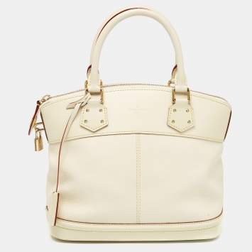 Pre Owned Louis Vuitton Cream Suhali Leather Lockit PM Bag
