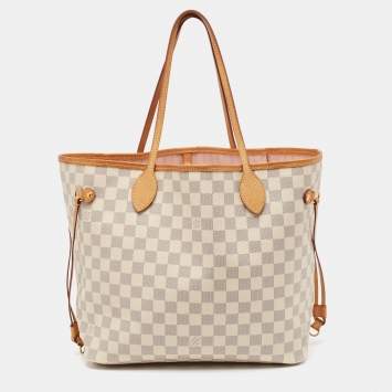 Pre Owned Louis Vuitton Damier Azur Canvas Neverfull MM Bag