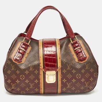 Pre Owned Louis Vuitton Bordeaux Monogram Canvas Limited Edition Mirage Griet Exotic Bag