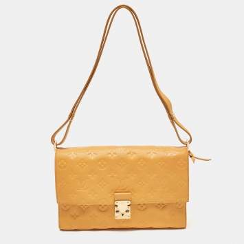 Pre Owned Louis Vuitton Mustard Monogram Empreinte Leather Fascinante Bag
