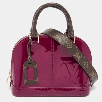 Pre Owned Louis Vuitton Burgundy Vernis Miroir Alma BB Bag