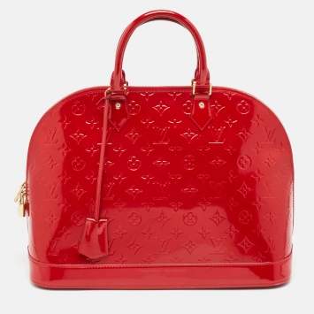 Pre Owned Louis Vuitton Pomme D’amour Monogram Vernis Alma GM Bag