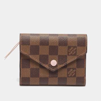 Pre Owned Louis Vuitton Damier Ebene Canvas Victorine Wallet