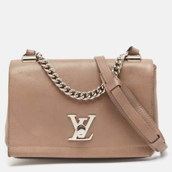 Pre Owned Louis Vuitton Beige Leather Lockme II BB Bag