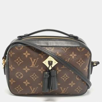 Pre Owned Louis Vuitton Black Monogram Canvas Saintonge Crossbody Bag