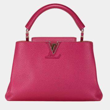 Pre Owned Louis Vuitton Pink Taurillon Leather BB Capucines Top Handle Bag