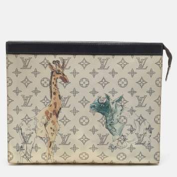Pre Owned Louis Vuitton Savane Monogram Dune Chapman Pochette Voyage GM