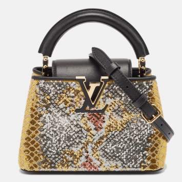 Pre Owned Louis Vuitton Multicolor Sequin and Leather Mini Capucines Bag