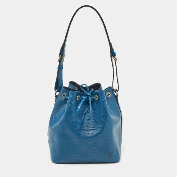 Pre Owned Louis Vuitton Blue Toledo Epi Leather Petit Noe Bag