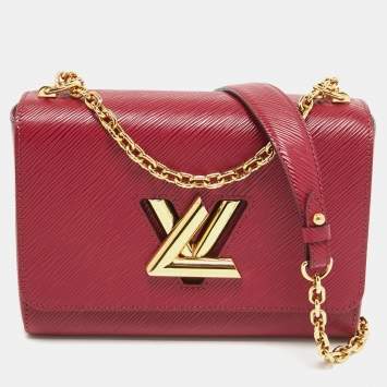 Pre Owned Louis Vuitton Magenta Epi Leather Twist MM Bag